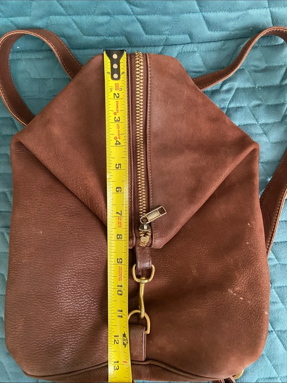 Brown Suede Leather Backpack
